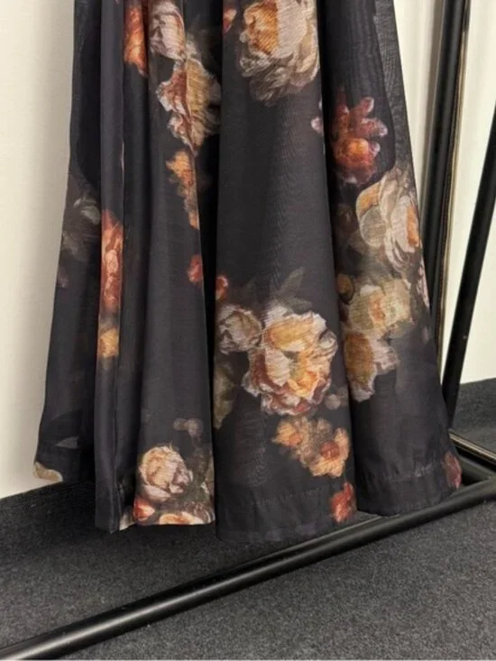 Zimmermann Floral Maxi Dress Black Cutout Belted Chic - Picture 7 of 12